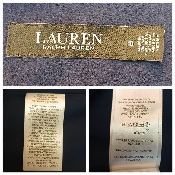 Lauren Ralph Lauren Black Label SZ 10 Floral Crinkle Georgette Tiered Skirt - Picture 5 of 6